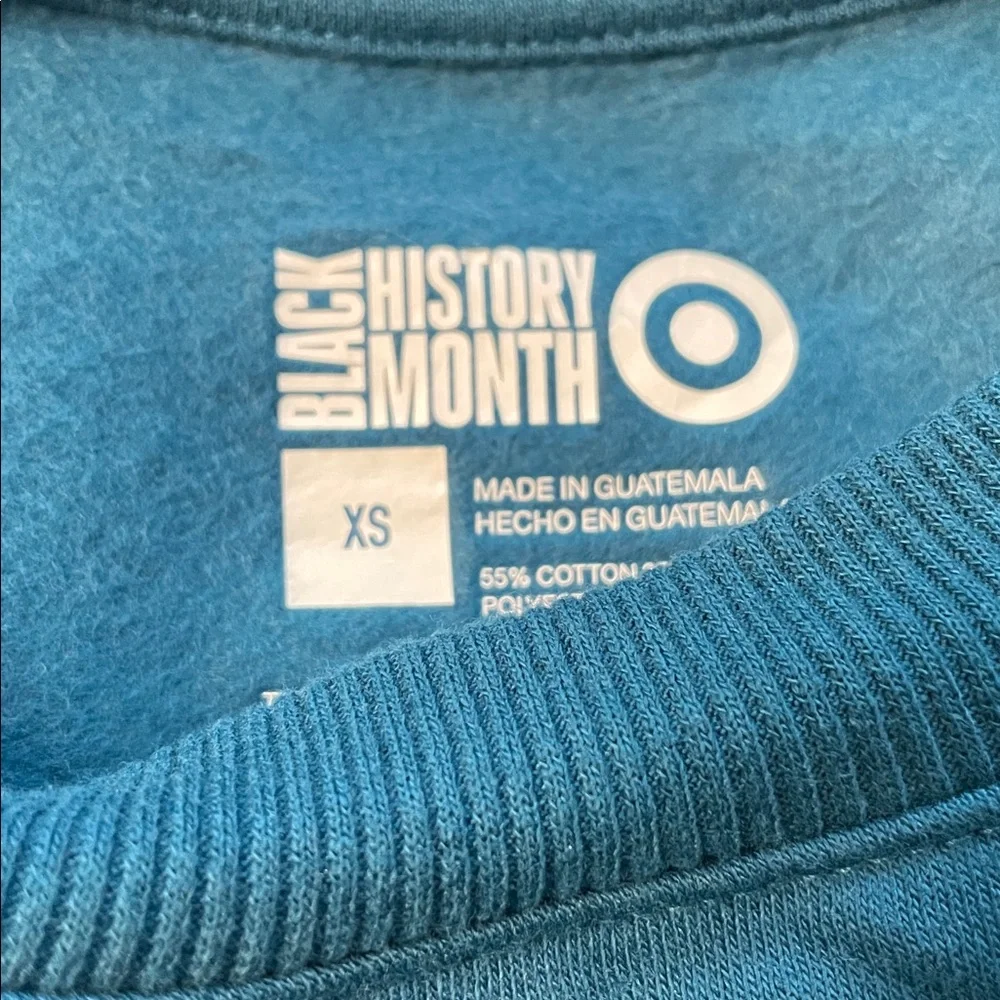 Target X Black History Month Unisex Blue Graphic Crewneck Sweatshirt XS NWT